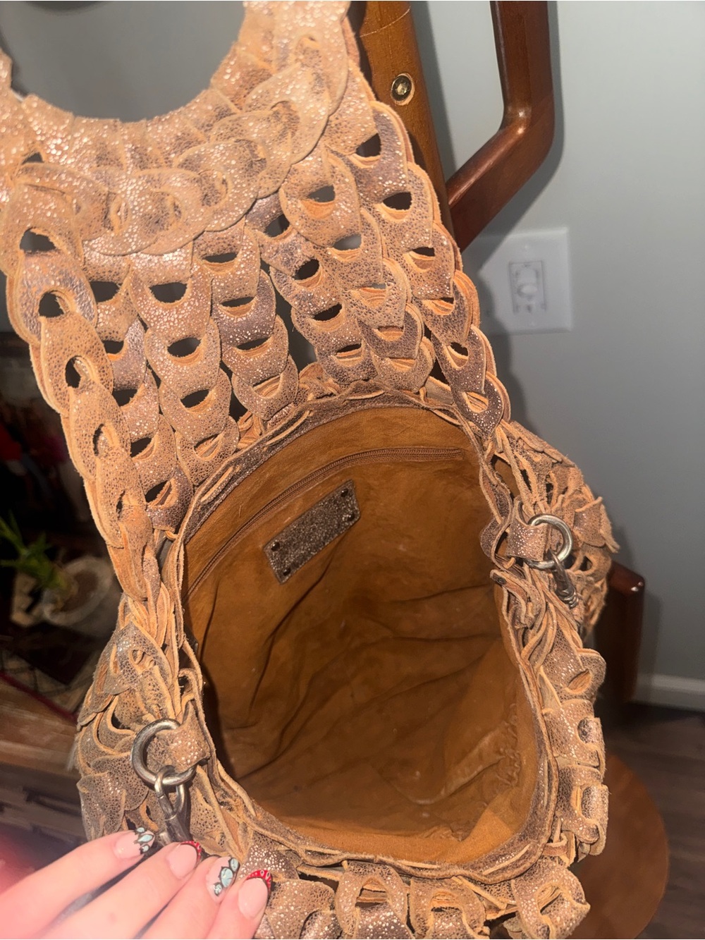Patricia Nash Brown Braided Circular-Handle Shoulder Bag - Picture 2 of 2
